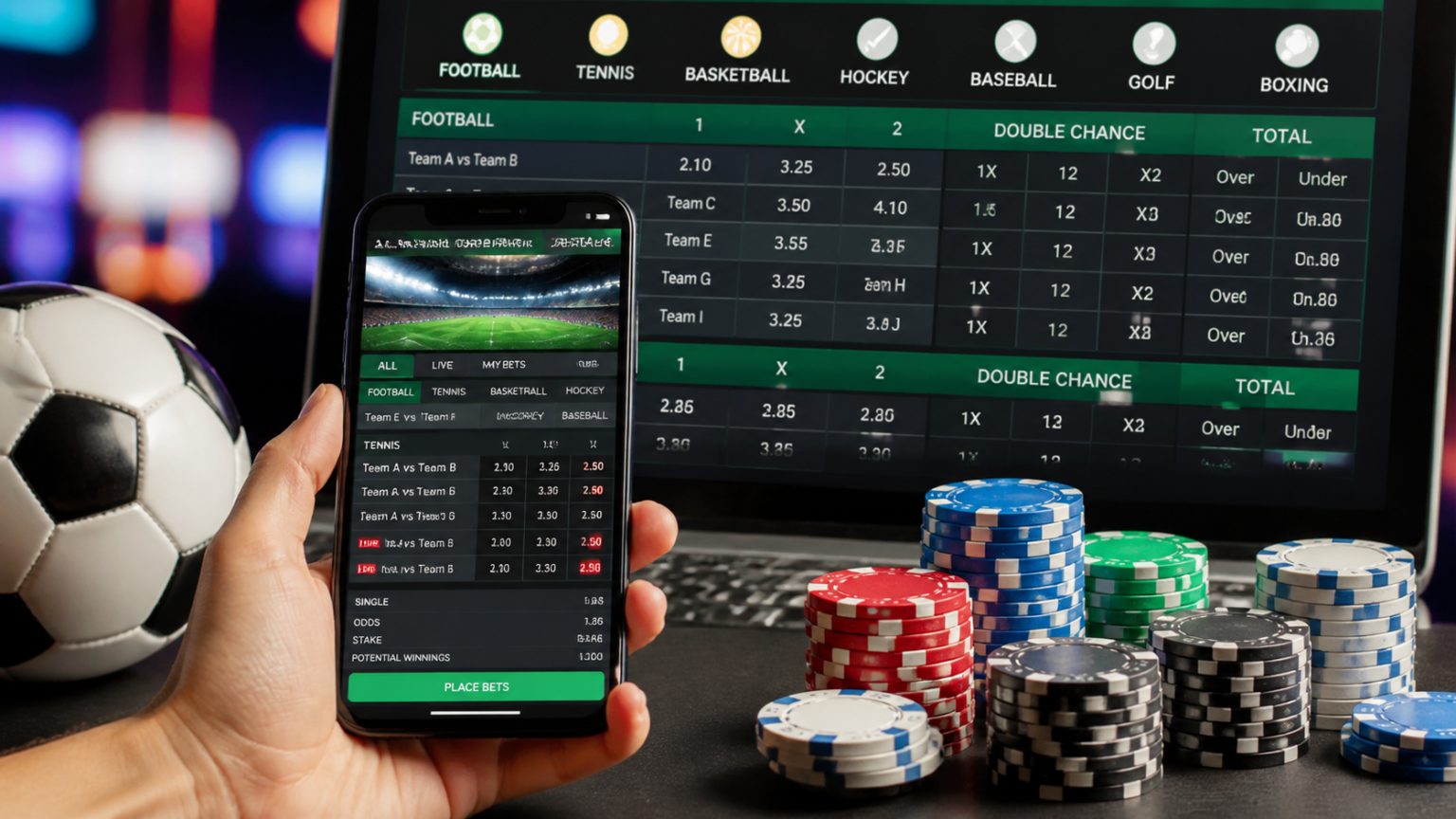 Best Betting Sites Malaysia: What to Look For Online betting screen with casino chips and sports odds