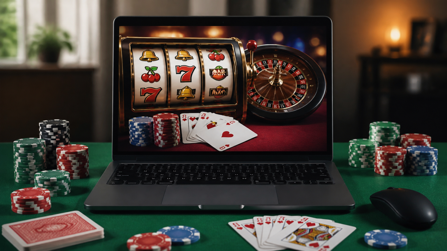 How to compare game selection and site features: best online casino sites singapore Laptop screen showing an online casino with slots and cards