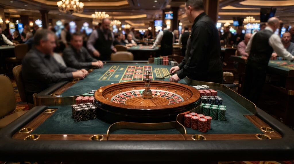 Online Casinos Singapore: How to Explore Slots Casinos and Their Main Features วงล้อรูเล็ตและชิปเดิมพันในคาสิโนที่มีแสงไฟสวยงาม